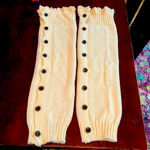 Beige leg warmers